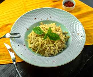 Photo du plat Risotto d'asperges blanches au safran et parmesan AOC
